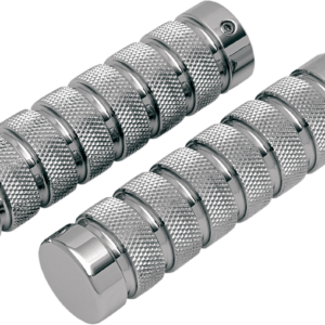 Grips - Knurled - Notched - Chrome