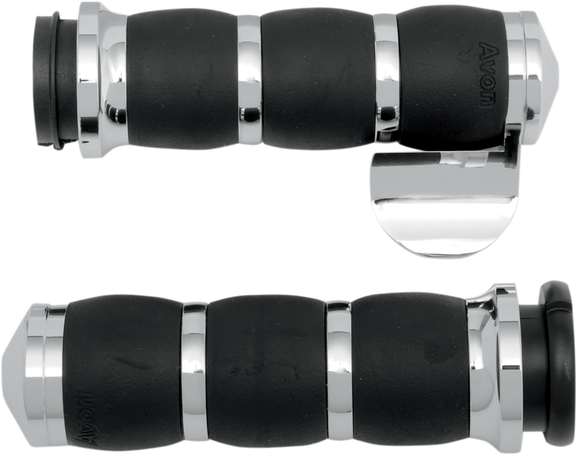 3-Ring Velvet Air Grips - Throttle Boss - Chrome