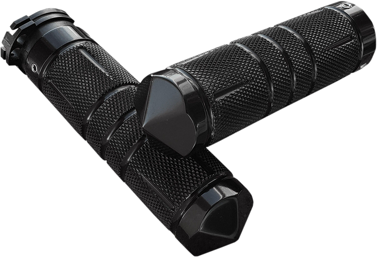 Grips - Knurled - Diamond - Cable - Black