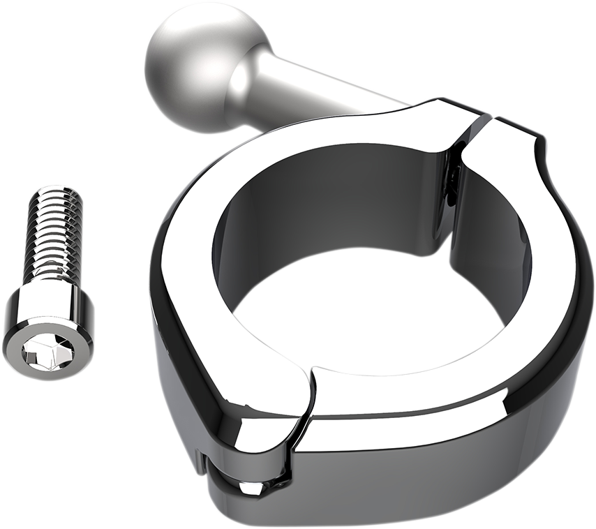 Aluminum Clamp Kit - Ball Mount - 1-1/4" Handlebars - Chrome