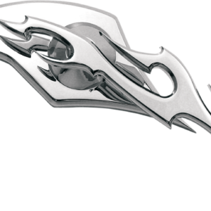 Mirror - Flame - Side View - Milled - Oblong - Chrome - Right