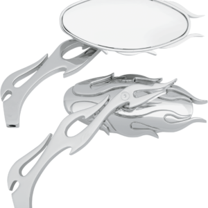 Flame Oval Mirror - Chrome