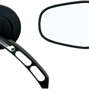 Mirror - Thru-Mount - Side View - Oval - Black