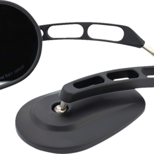 Mirror - Thru-Mount - Side View - Oval - Black
