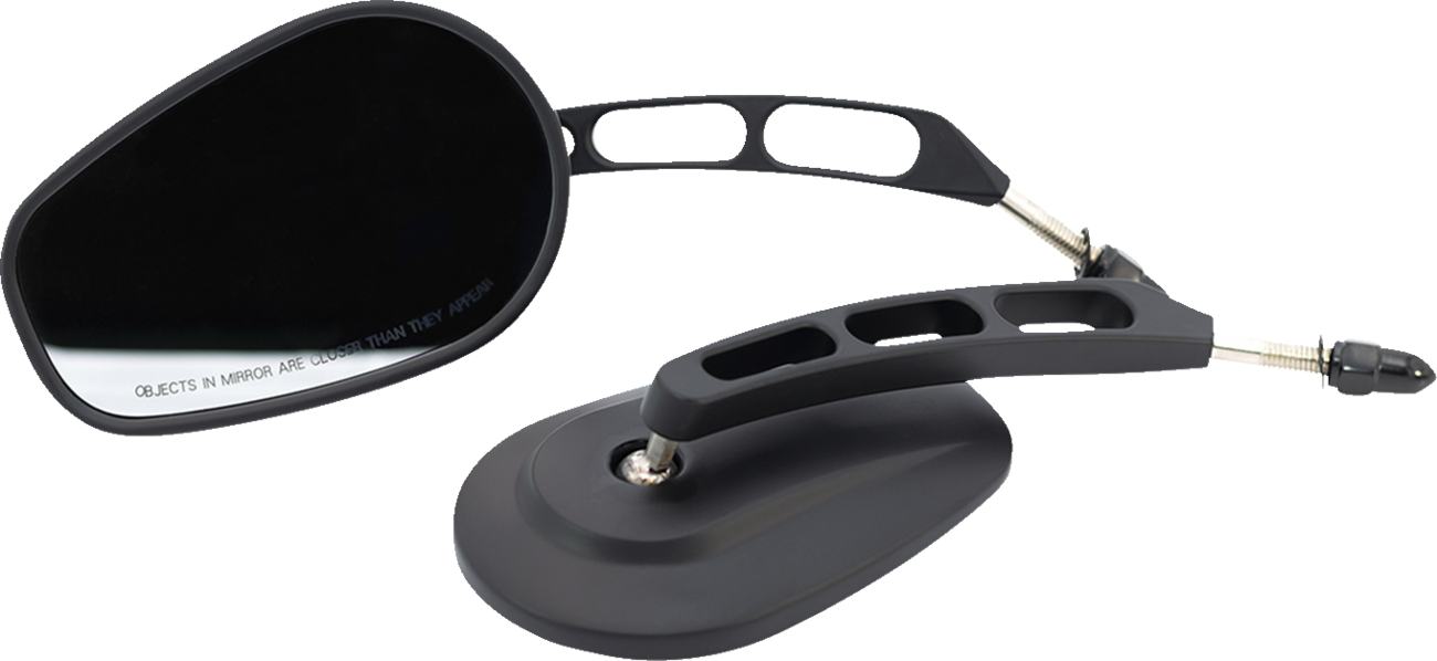 Mirror - Thru-Mount - Side View - Oval - Black