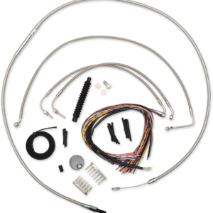 Handlebar Cable/Brake Line Kit - Complete - 12" - 14" Handlebars - Stainless