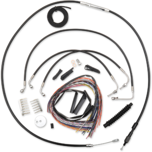 Handlebar Cable/Brake Line Kit - Complete - 12" - 14" Handlebars - Black Vinyl