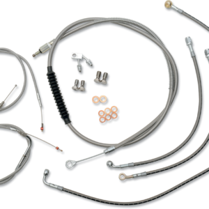 Handlebar Cable/Brake Line Kit - 15" - 17" Ape Hanger Handlebars - Stainless Steel