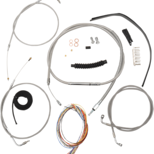 Handlebar Cable/Brake Line Kit - Complete - 15" - 17" Handlebars - Stainless