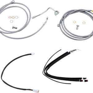 Handlebar Cable/Brake Line Kit - Complete - 15" Ape Hanger Handlebars - Stainless Steel