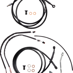 Complete Black Vinyl Handlebar Cable/Line Kit for Ape Hanger Handlebars - 13" - ABS