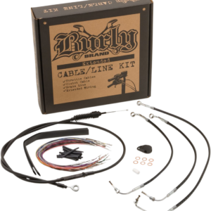 Complete Black Vinyl Handlebar Cable/Line Kit for Ape Hanger Handlebars - 15" - ABS