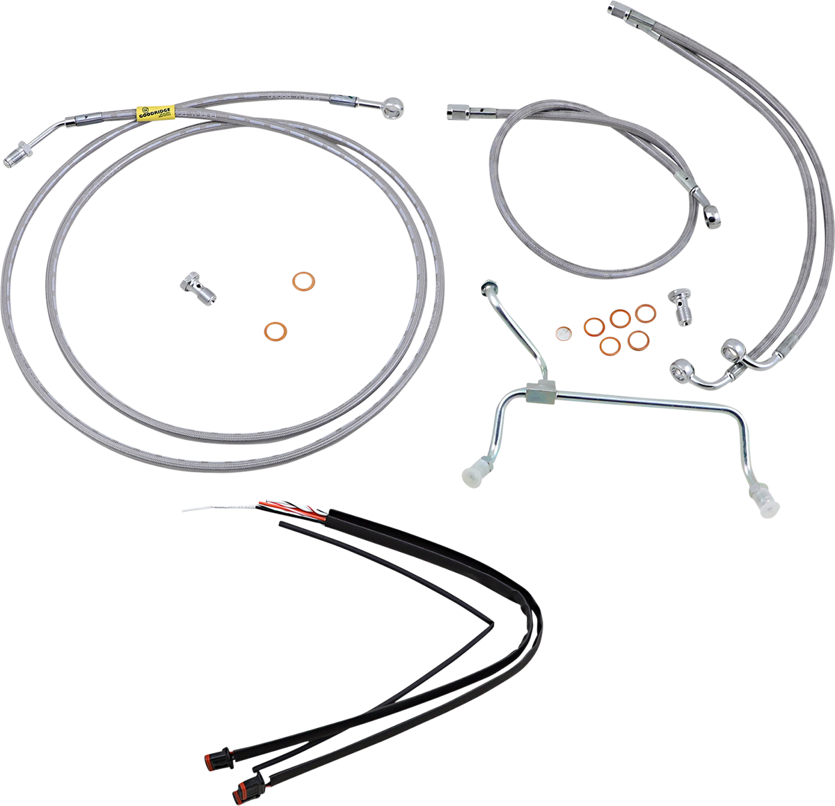 Handlebar Cable/Brake Line Kit - Complete - 13" Ape Hanger Handlebars - Stainless Steel - Image 2