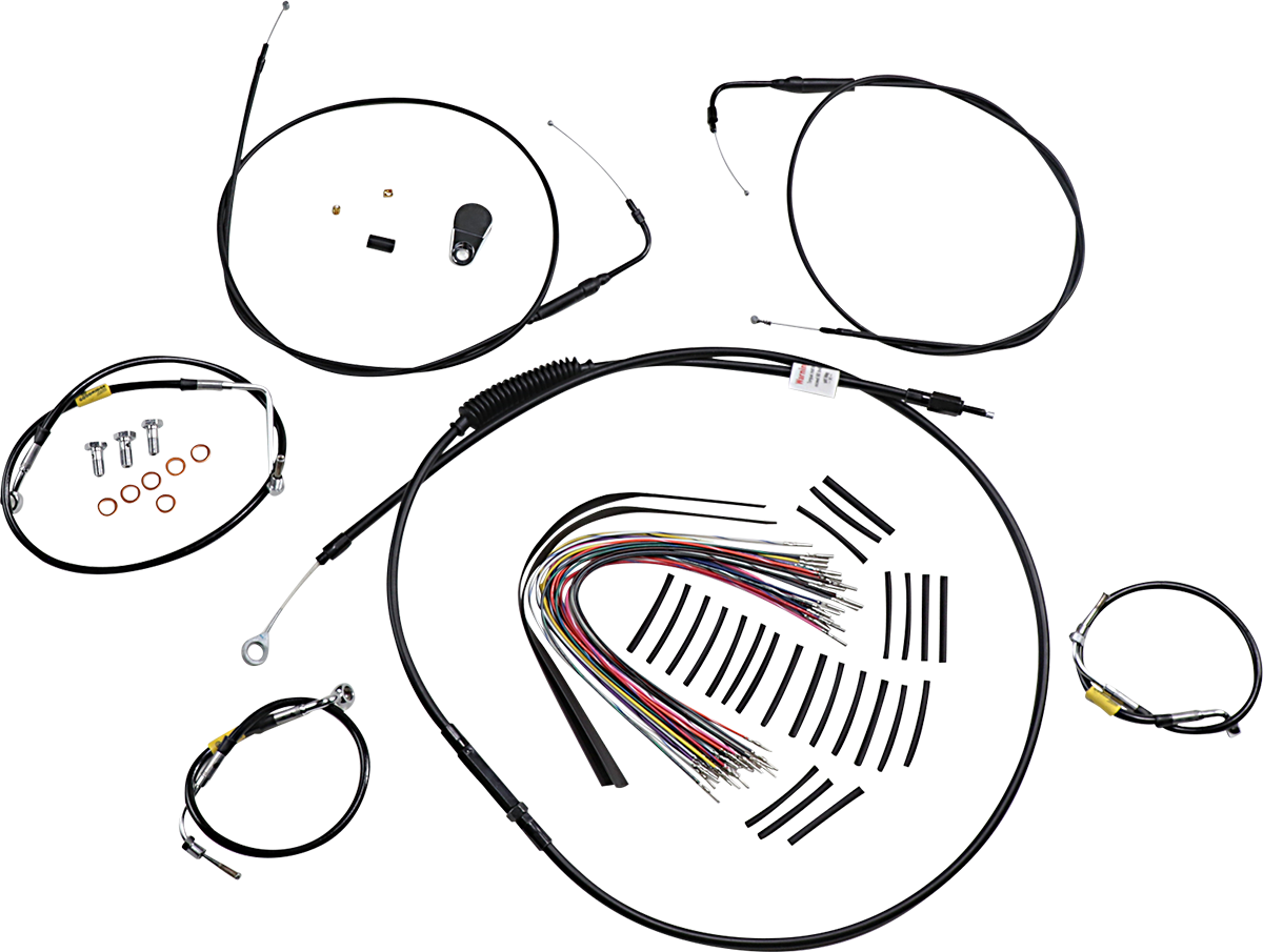 Control Kit - Early Touring Bikes - 15" Bagger Bar Handlebars - Black