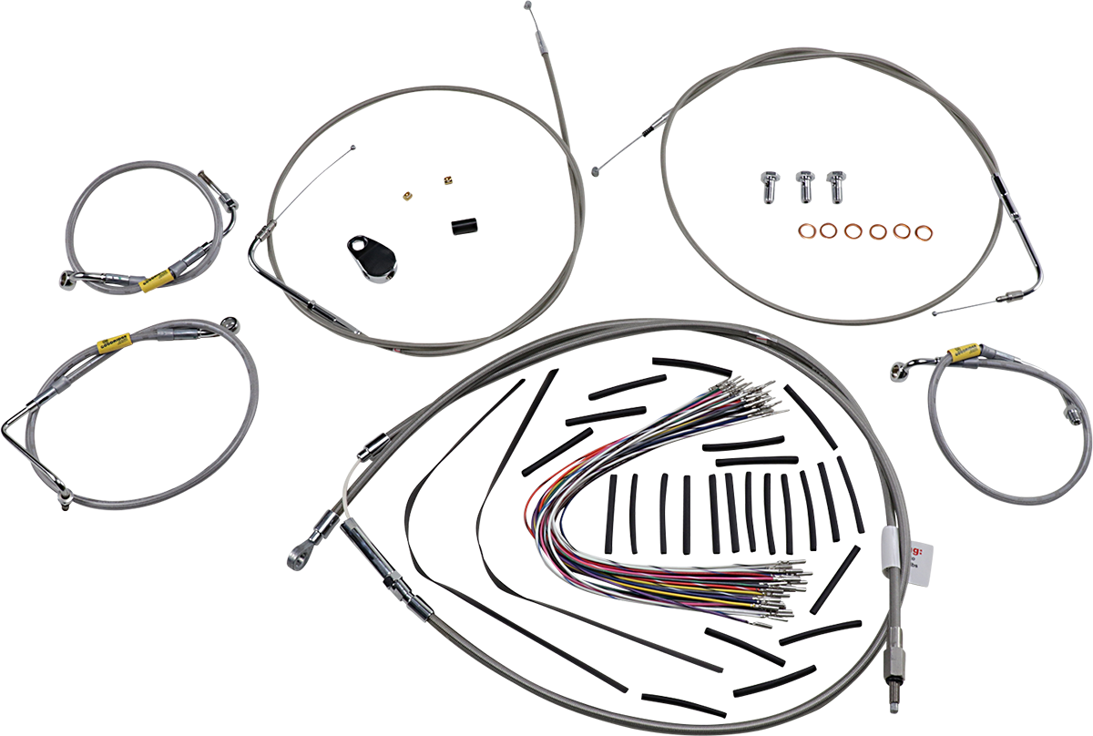 Control Kit - Early Touring Bikes - 13" Bagger Bar Handlebars - Stainless
