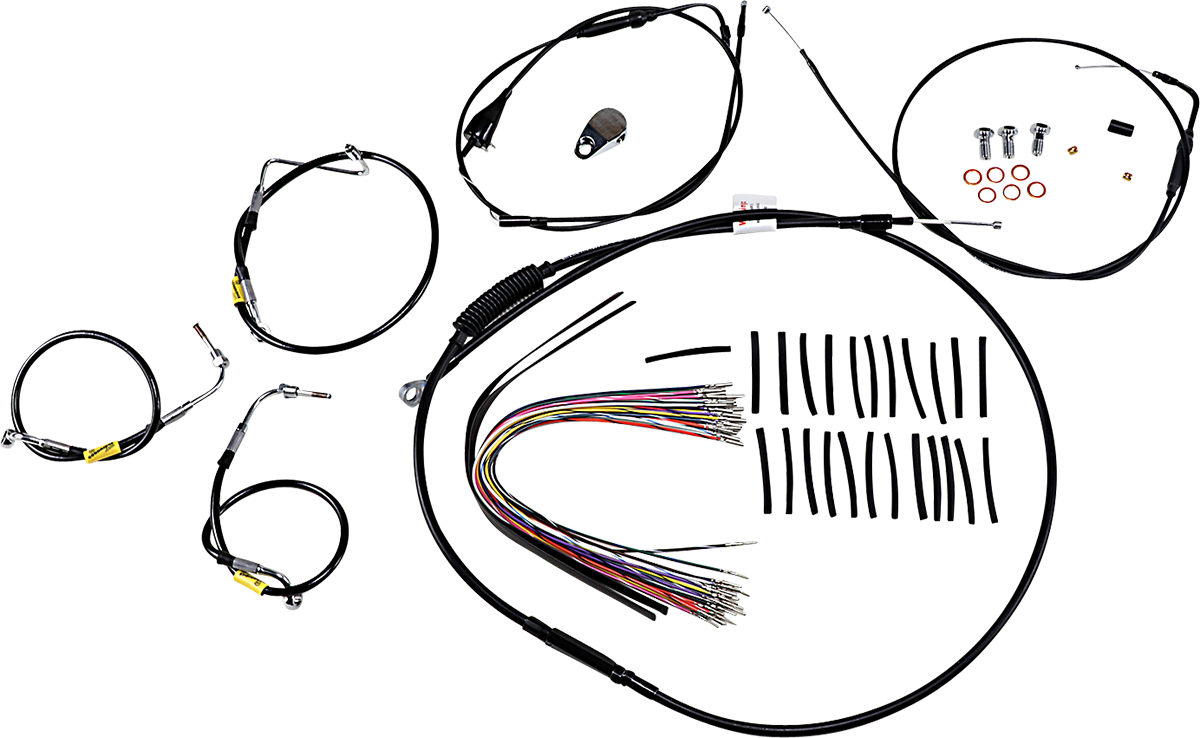Control Kit - Early Touring Bikes - 13" Bagger Bar Handlebars - Black
