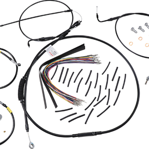 Control Kit - Early Touring Bikes - 15" Bagger Bar Handlebars - Black