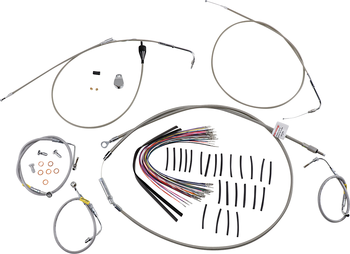 Control Kit - Early Touring Bikes - 15" Bagger Bar Handlebars - Stainless