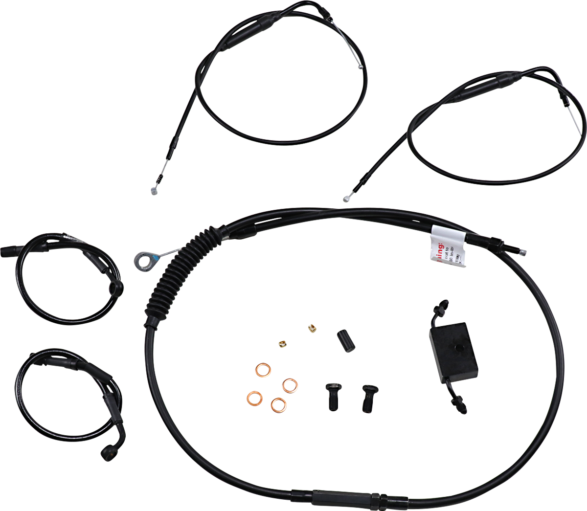 Extended Handlebar Cable and Brake Line Kit for Sportsters with ABS - Clubman Handlebars