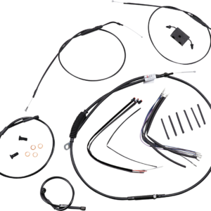 Extended Handlebar Cable and Brake Line Kit for Sportsters with ABS - 12" Ape Hanger Handlebars