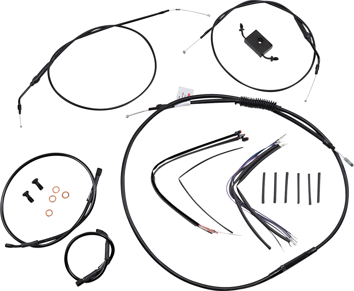 Extended Handlebar Cable and Brake Line Kit for Sportsters with ABS - 16" Ape Hanger Handlebars