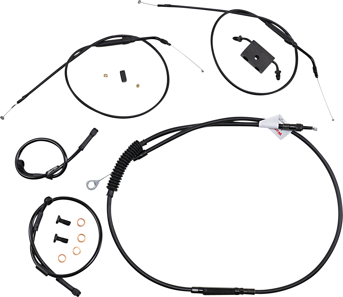 Extended Handlebar Cable and Brake Line Kit for Sportsters with ABS - Tracker/Scrambler Handlebars