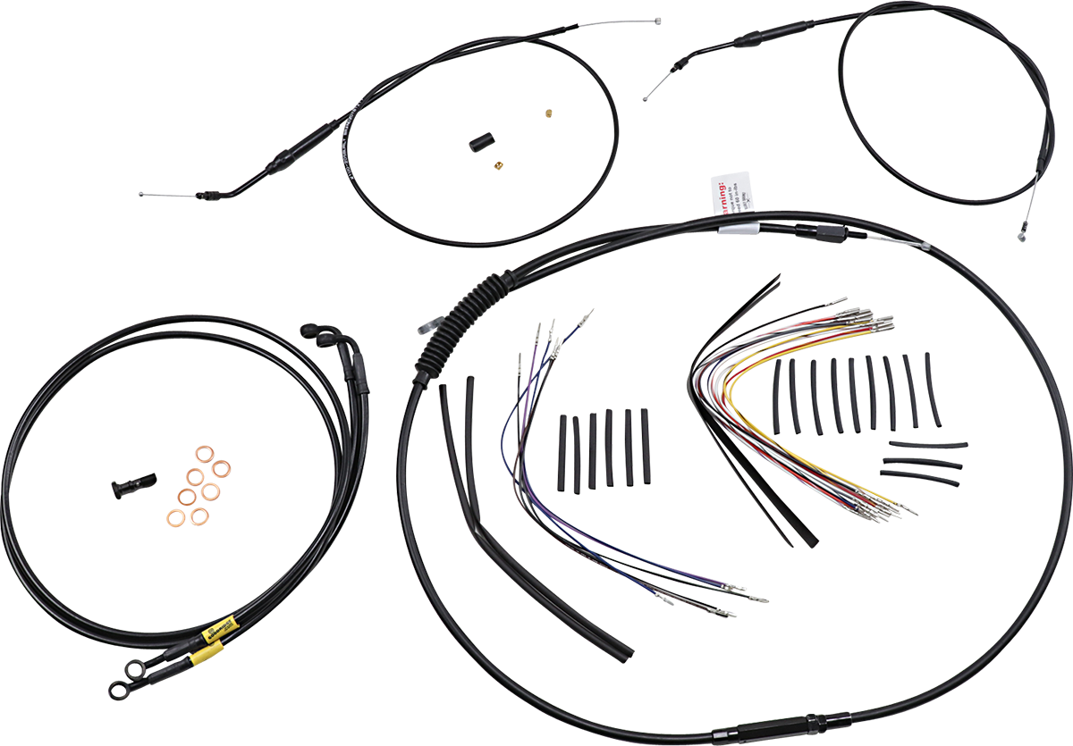 Cable Kit - Jail Bar - 14" Handlebars - Black Vinyl