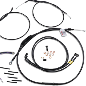Cable Kit - Jail Bar - 14" Handlebars - Black Vinyl