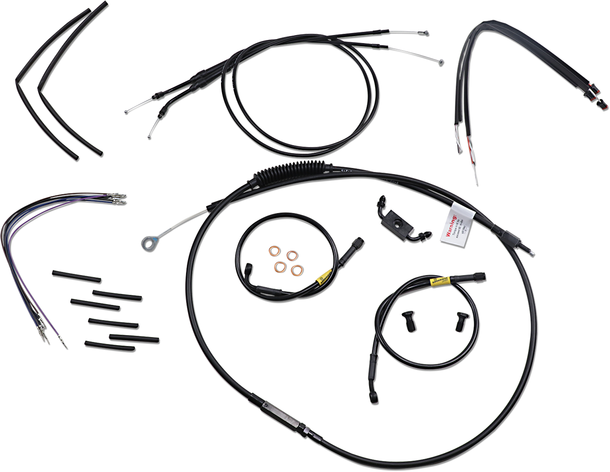 Cable Kit - Jail Bar - 12" Handlebars - Black Vinyl