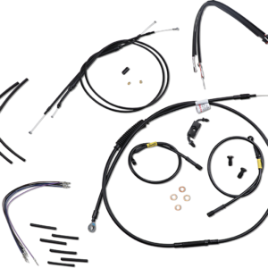 Cable Kit - Jail Bar - 14" Handlebars - Black Vinyl