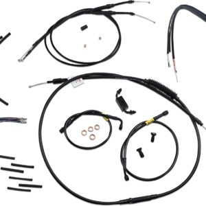 Handlebar Cable and Brake Line Kit for Wide Glide Gorilla Handlebars - 12"