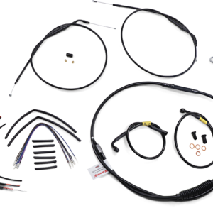 Handlebar Cable and Brake Line Kit for Wide Glide Gorilla Handlebars - 14"