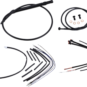 Cable Kit - Jail Bar - 14" Handlebars - Black Vinyl