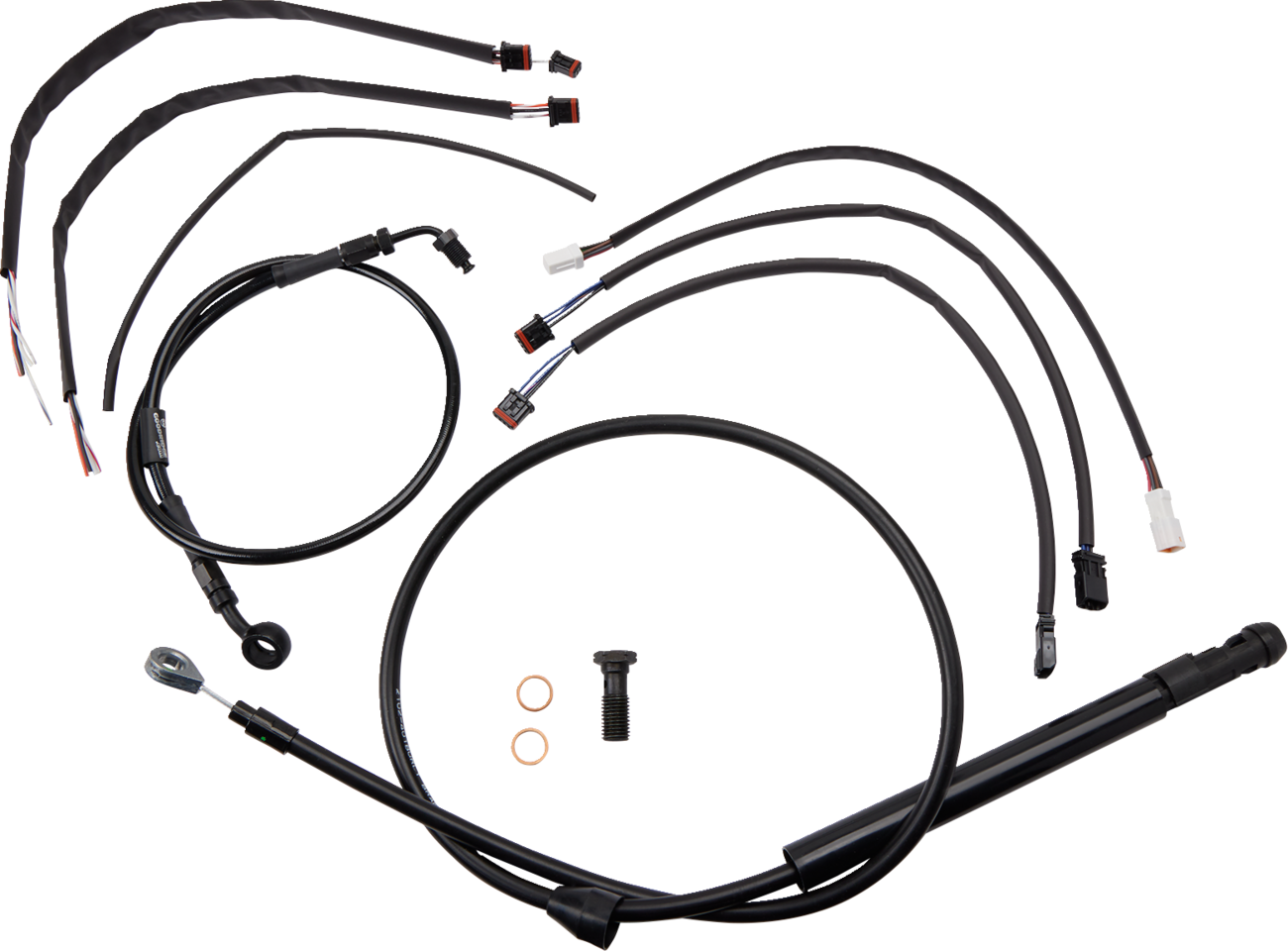 Cable Kit - Jail Bar - 14" Handlebars - Black Vinyl