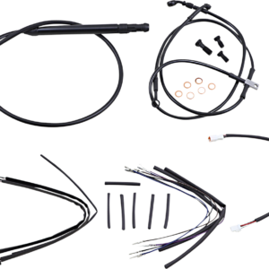 Cable Kit - Jail Bar - 14" Handlebars - Black Vinyl
