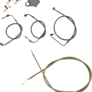 Handlebar Cable/Brake Line Kit - Quick Connect - 12" - 14" Ape Hanger Handlebars - Stainless Steel