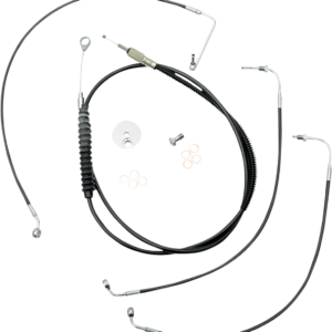 Handlebar Cable/Brake Line Kit - Quick Connect - 12" - 14" Ape Hanger Handlebars - Black Vinyl