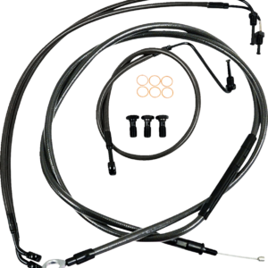 Handlebar Cable/Brake Line Kit - Quick Connect - 12" - 14" Ape Hanger Handlebars - Midnight