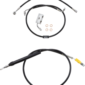 Handlebar Cable/Brake Line Kit - 15" - 17" Ape Hanger Handlebars - Black Vinyl