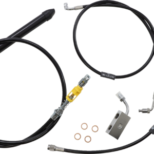 Handlebar Cable/Brake Line Kit - 18" - 20" Ape Hanger Handlebars - Black Vinyl
