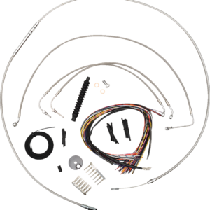 Handlebar Cable/Brake Line Kit - Quick Connect - Complete - 12" - 14" Handlebars - Stainless