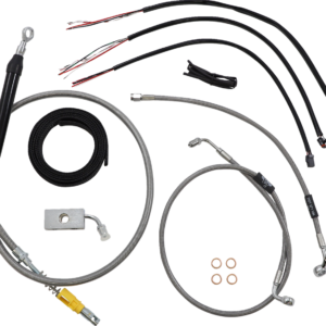 Handlebar Cable/Brake Line Kit - Quick Connect - Complete - 15" - 17" Handlebars - Stainless