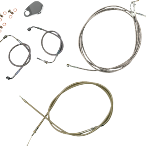 Handlebar Cable/Brake Line Kit - Quick Connect - Mini Ape Hanger Handlebars - Stainless Steel