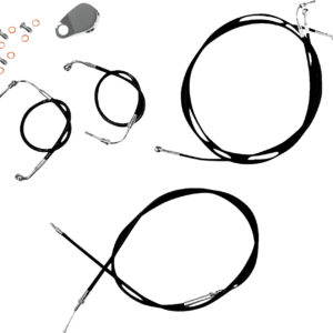 Handlebar Cable/Brake Line Kit - Quick Connect - Mini Ape Hanger Handlebars - Black Vinyl