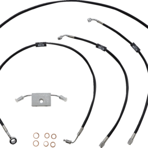 Handlebar Cable/Brake Line Kit - Quick Connect - 12" - 14" Ape Hanger Handlebars - Black Vinyl