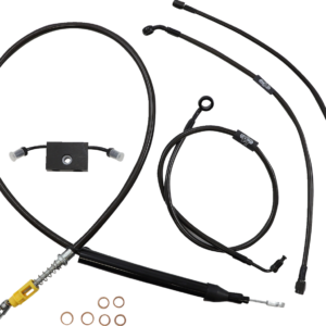 Handlebar Cable/Brake Line Kit - Quick Connect - 12" - 14" Ape Hanger Handlebars - Midnight