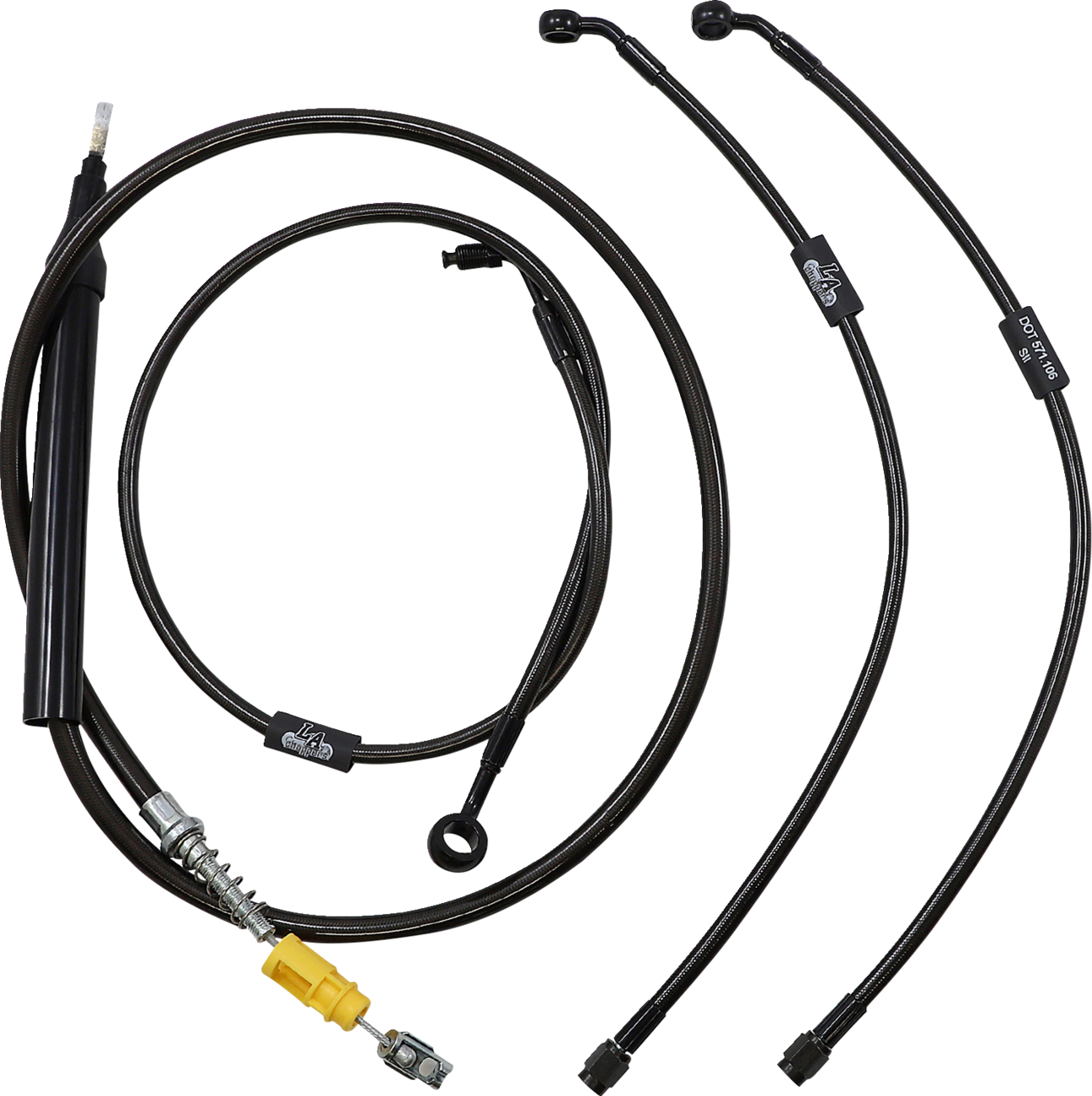 Handlebar Cable/Brake Line Kit - Quick Connect - 15" - 17" Ape Hanger Handlebars - Midnight - Image 2