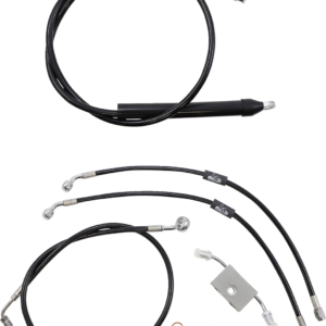 Handlebar Cable/Brake Line Kit - Quick Connect - 18" - 20" Ape Hanger Handlebars - Black Vinyl