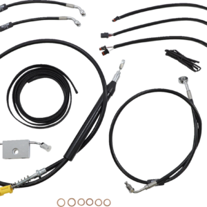 Handlebar Cable/Brake Line Kit - Quick Connect - Complete - 18" - 20" Handlebars - Black Vinyl
