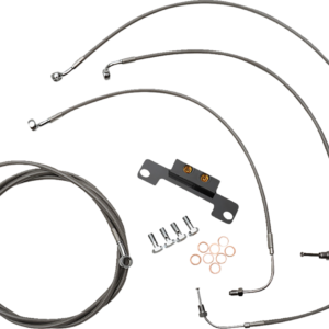 Handlebar Cable/Brake Line Kit - Stock Ape Hanger Handlebars - Stainless Steel